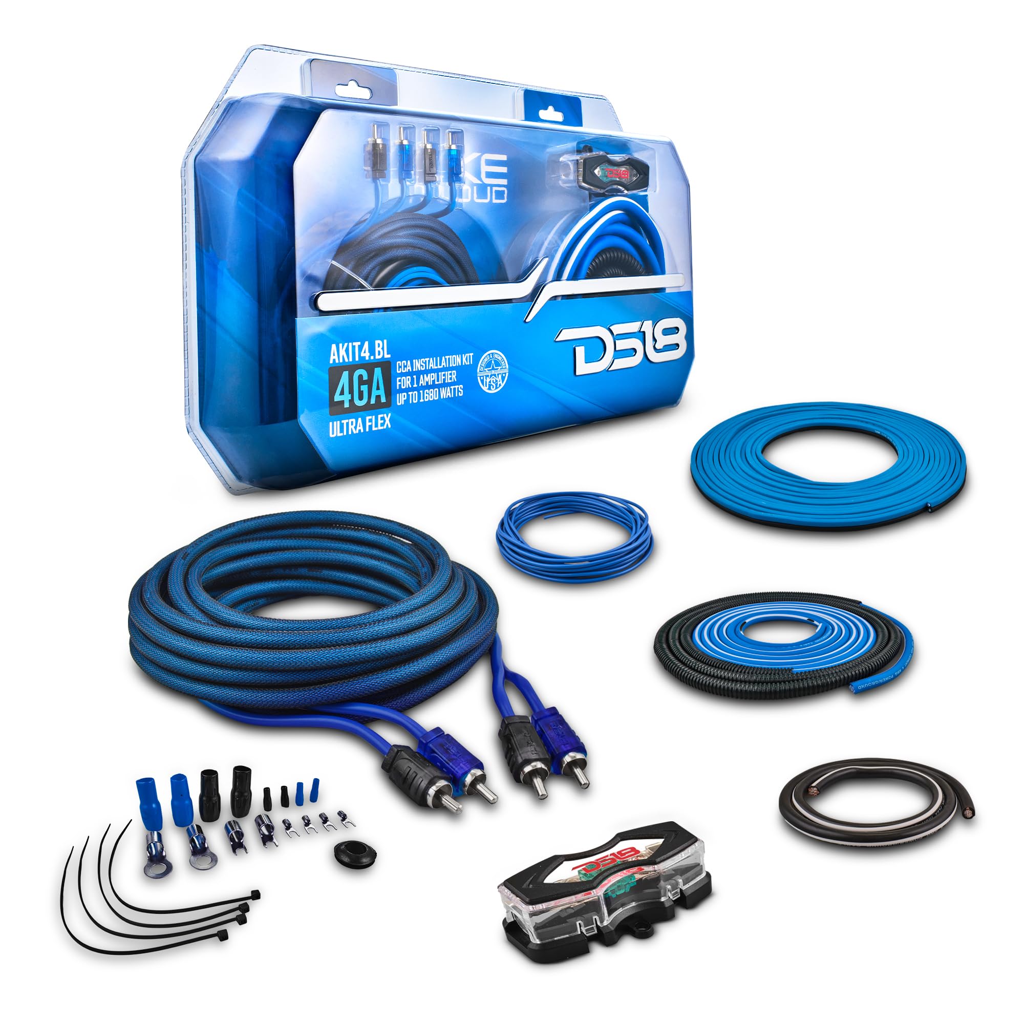 Amazon.com: DS18 AKIT4.BL 4-GA Amplifier Installation Kit Up to